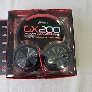 SENTRY  GX200-RED Deluxe Gaming Headset Red Accent